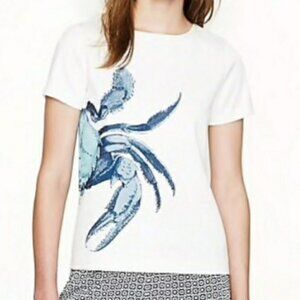 NWT J.Crew Crab Structured Top | White & Blue | 12